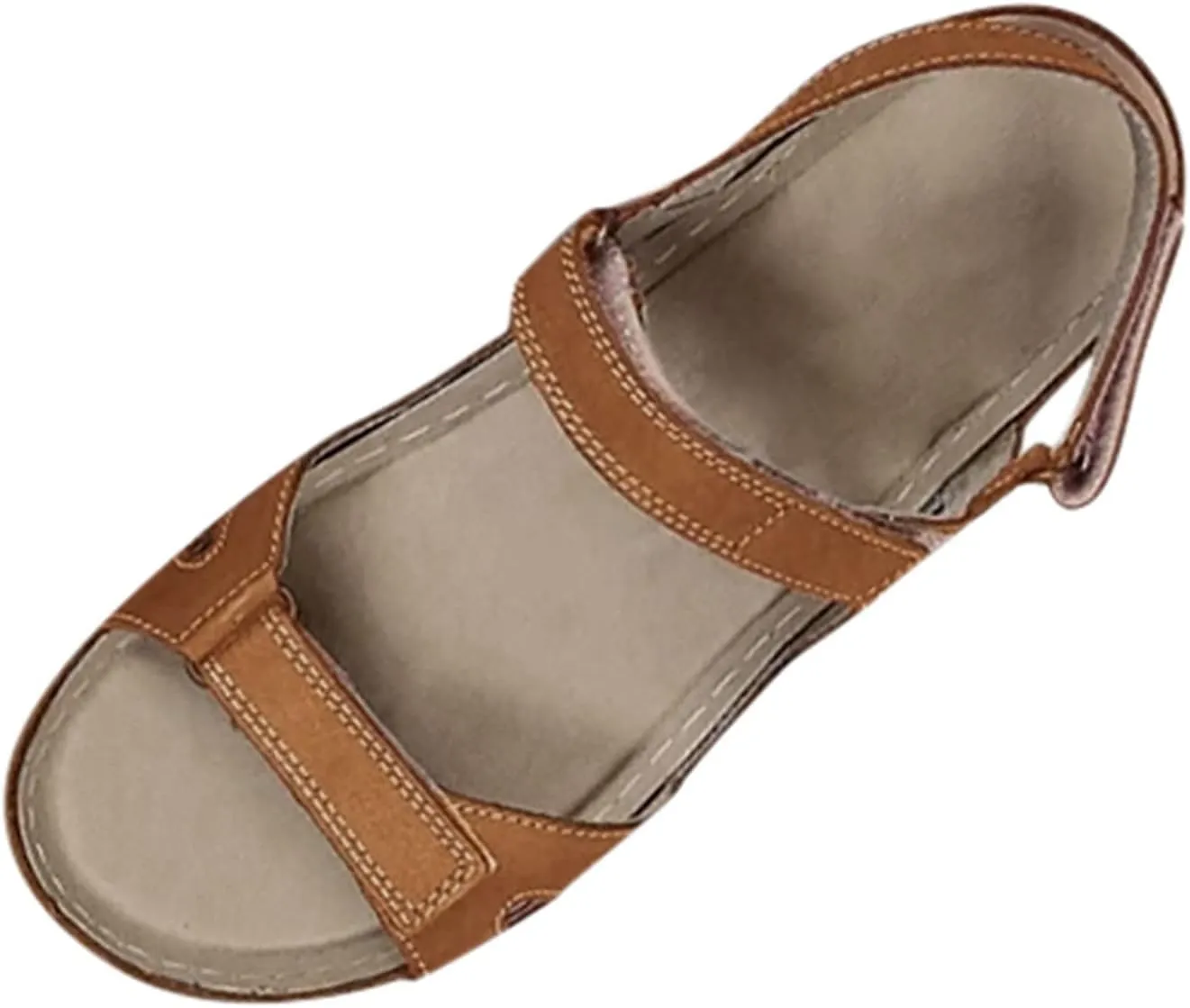 SuanlaTDS Flat Orthopedic Sandals for Women Comfortable Open Toe Adjustable Ankle Strap Platform 2025 Dressy Summer Beach Dress Shoes Arch Support Low Wedge Heel Walking Outdoor Sandal
