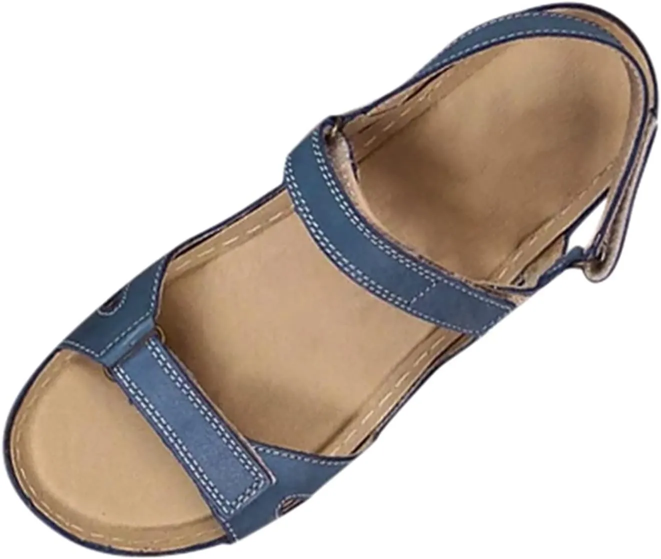 SuanlaTDS Flat Orthopedic Sandals for Women Comfortable Open Toe Adjustable Ankle Strap Platform 2025 Dressy Summer Beach Dress Shoes Arch Support Low Wedge Heel Walking Outdoor Sandal