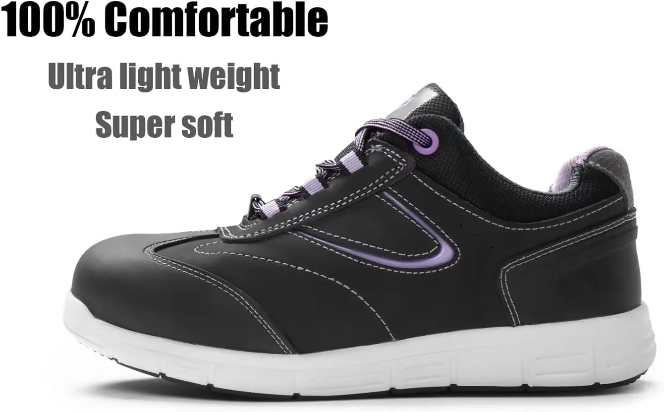 SUREWAY Aluminum Toe Work Shoes for Women,Industrial Safety Boots/Shoes,Comfortable No Rubbing of Feet,Superior Slip Resistant,EH Safety Industrial Construction Boots
