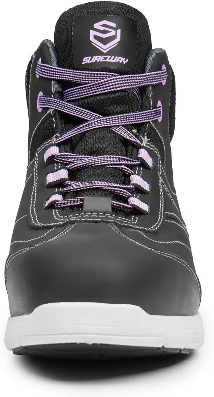 SUREWAY Aluminum Toe Work Shoes for Women,Industrial Safety Boots/Shoes,Comfortable No Rubbing of Feet,Superior Slip Resistant,EH Safety Industrial Construction Boots