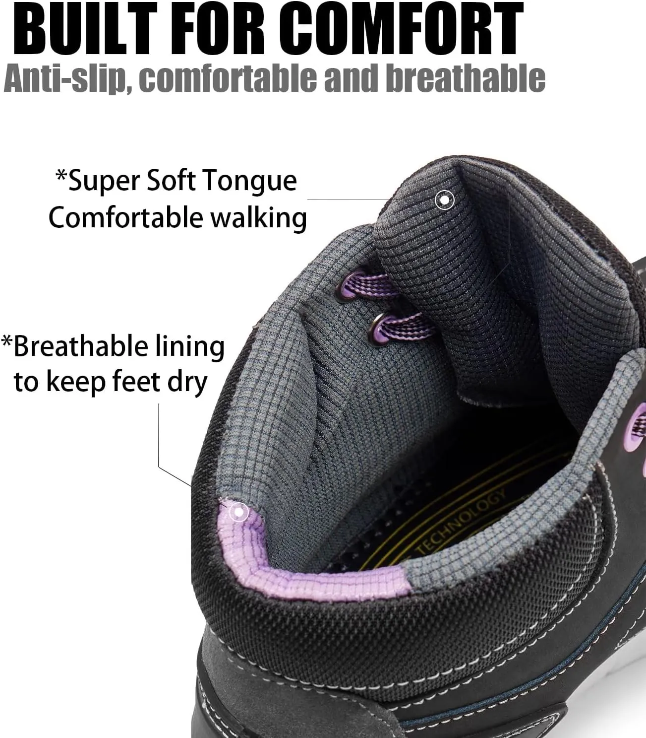 SUREWAY Aluminum Toe Work Shoes for Women,Industrial Safety Boots/Shoes,Comfortable No Rubbing of Feet,Superior Slip Resistant,EH Safety Industrial Construction Boots