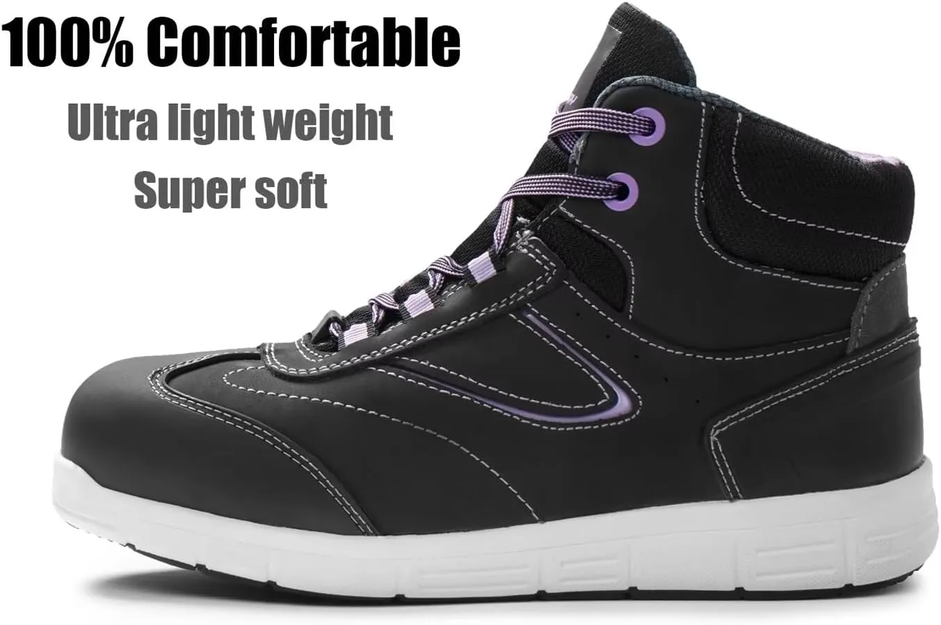 SUREWAY Aluminum Toe Work Shoes for Women,Industrial Safety Boots/Shoes,Comfortable No Rubbing of Feet,Superior Slip Resistant,EH Safety Industrial Construction Boots