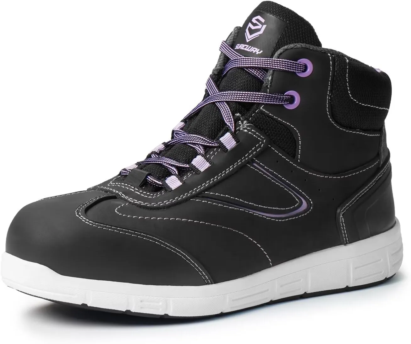 SUREWAY Aluminum Toe Work Shoes for Women,Industrial Safety Boots/Shoes,Comfortable No Rubbing of Feet,Superior Slip Resistant,EH Safety Industrial Construction Boots