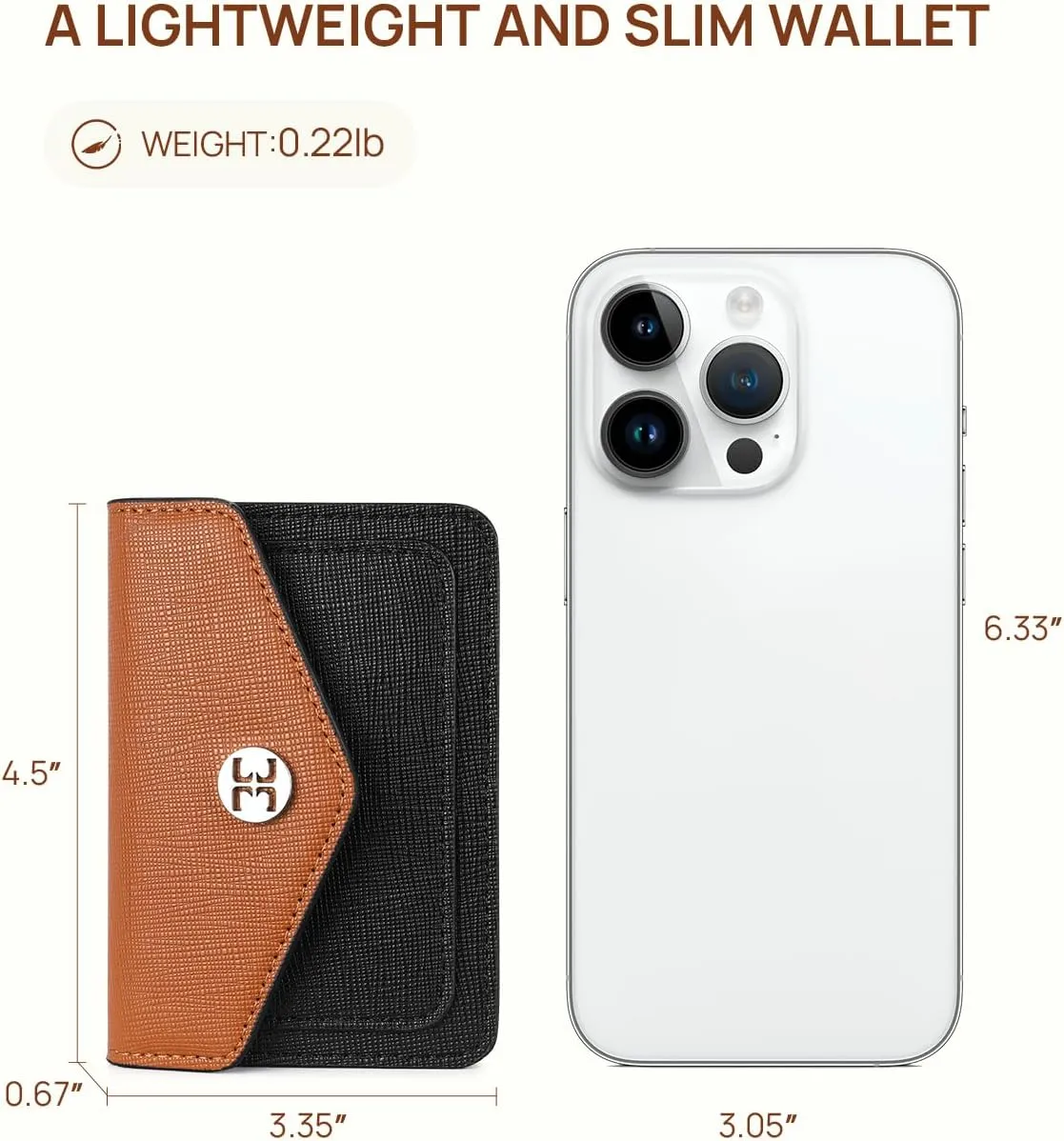 Telena Small Wallet for Women RFID Blocking Credit Card Holder Compact Leather Wallets with Magnetic Snap Button Black Brown
