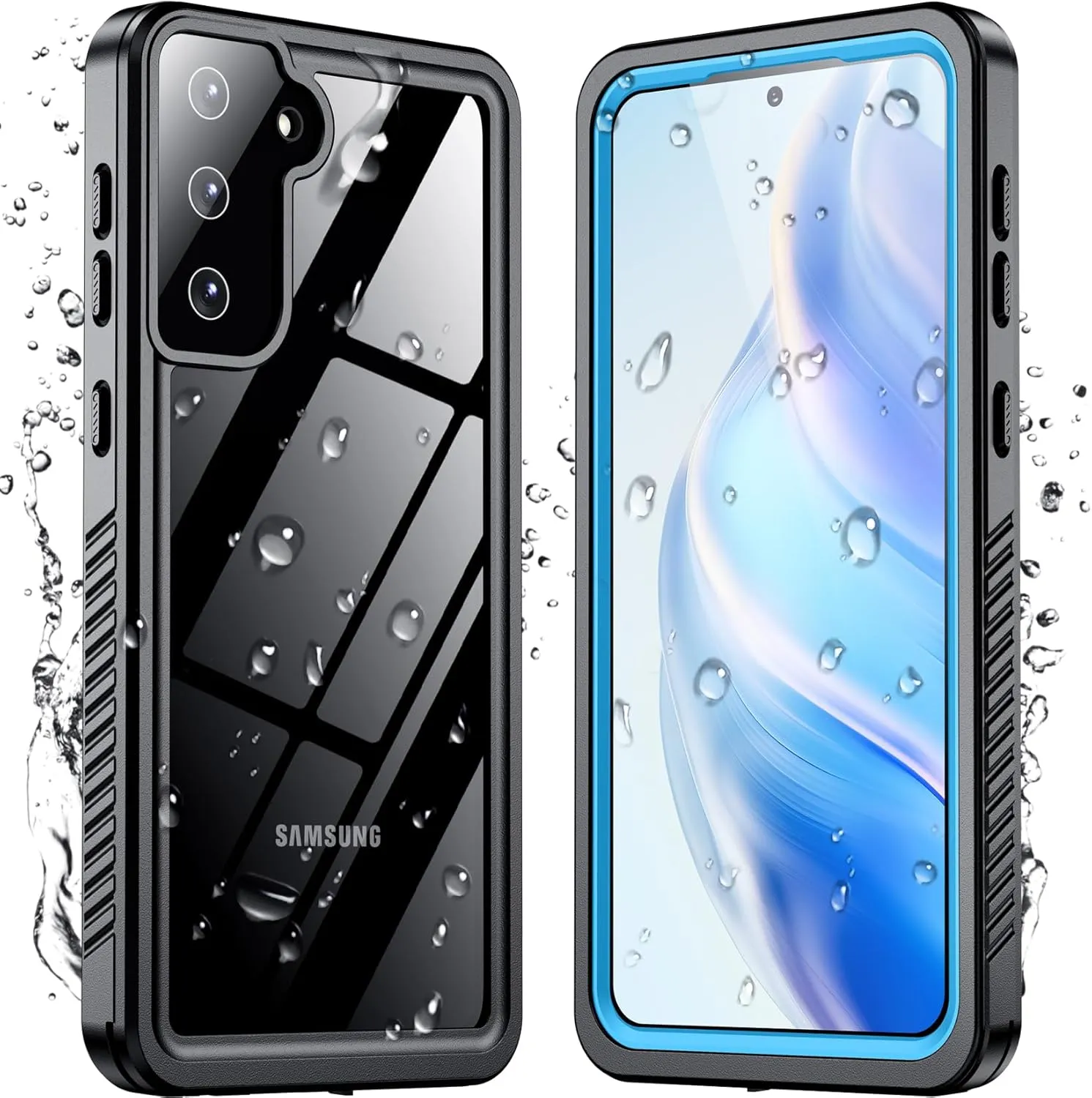 Temdan for Samsung Galaxy S21 Case Waterproof with Built-in Screen Protector 360 Full Body Underwater Case Shockproof Dustproof for Samsung S21 Phone Case Heavy Duty Protective 5G 6.2 Inch Blue
