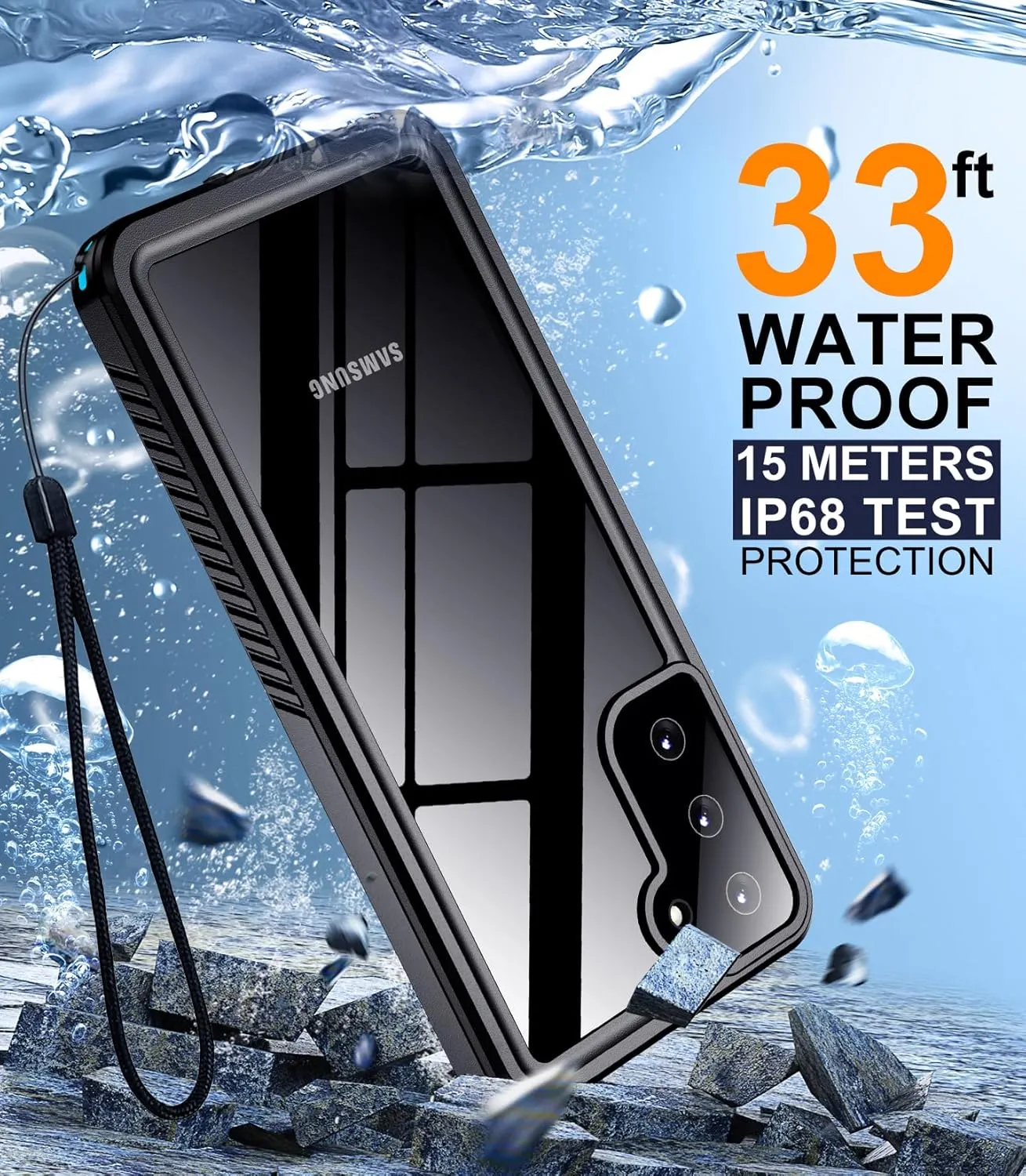 Temdan for Samsung Galaxy S21 Case Waterproof with Built-in Screen Protector 360 Full Body Underwater Case Shockproof Dustproof for Samsung S21 Phone Case Heavy Duty Protective 5G 6.2 Inch Blue