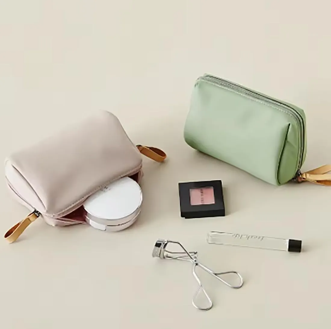 Tidynook Makeup Bag Small, Mini Lipstick Makeup Bag Portable Simple Waterproof Hand Travel Makeup Pouch for Women (Blue)