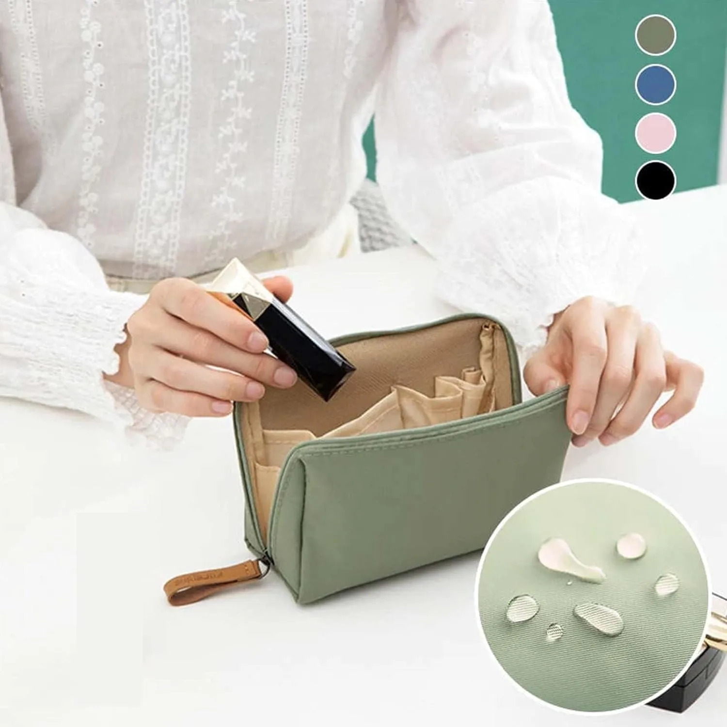 Tidynook Makeup Bag Small, Tidynook Lipstick Makeup Bag Mini, Tidynook Cosmetic Bag for Purse, Travel Portable Mini Makeup Pouch Storage Bag, Small Makeup Bag with Compartments-C