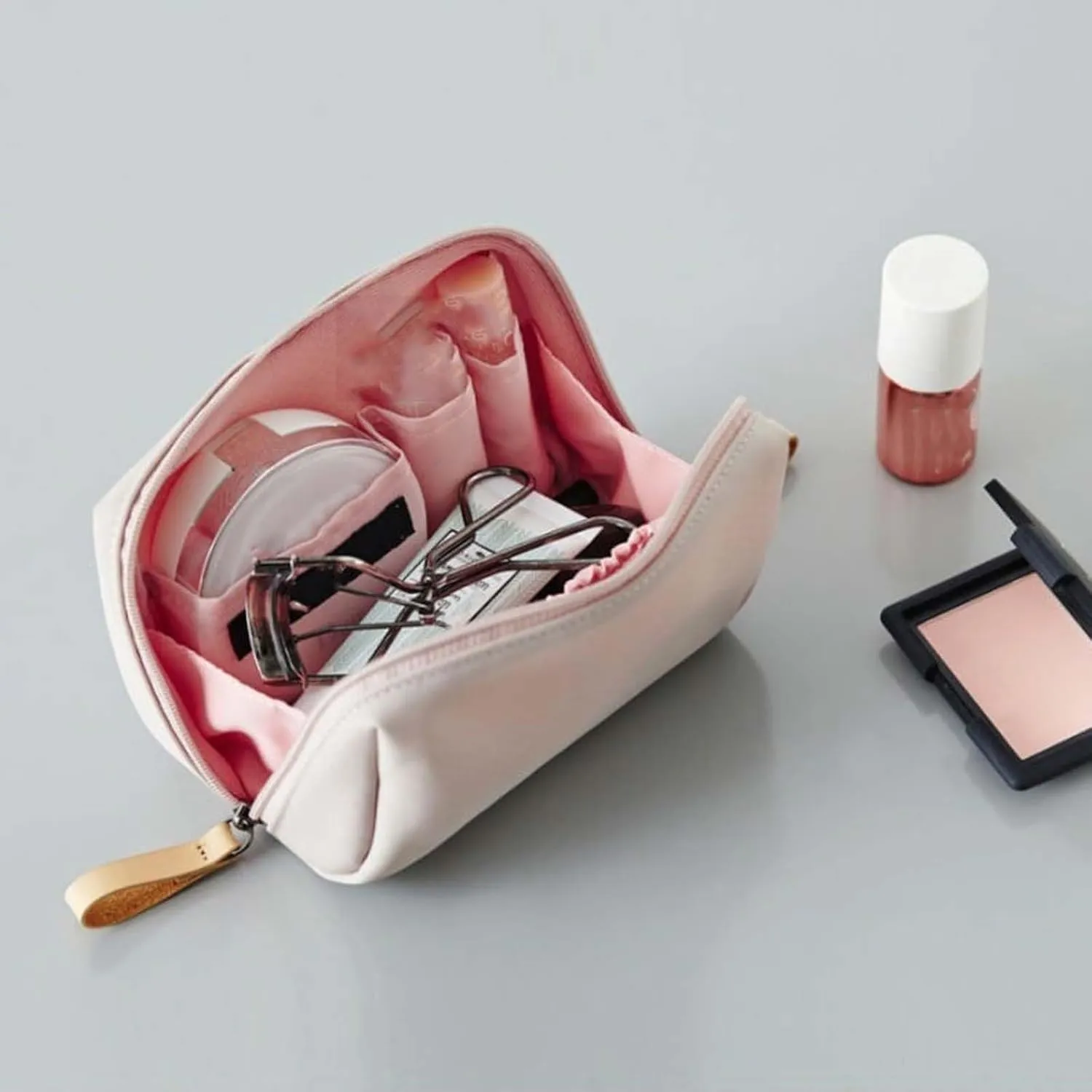 Tidynook Makeup Bag Small, Tidynook Lipstick Makeup Bag Mini, Tidynook Cosmetic Bag for Purse, Travel Portable Mini Makeup Pouch Storage Bag, Small Makeup Bag with Compartments-C