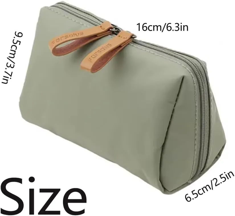 Tidynook Makeup Bag Small, Tidynook Small Makeup Bag with Compartments, Portable Simple Waterproof Makeup Bag (Black,Free Size)
