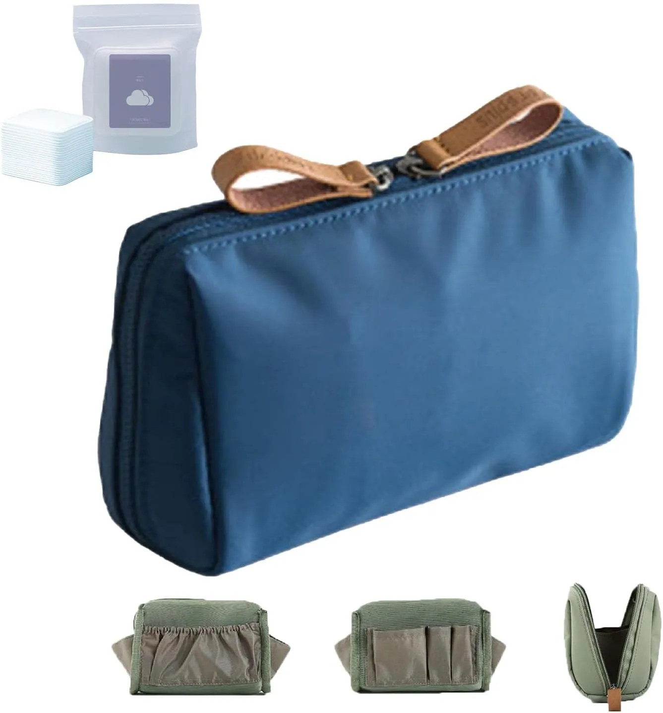 Tidynook Makeup Bag Small,Tidynook Lipstick Makeup Bag Mini,Tidynook Makeup Pouch,Portable Simple Waterproof Hand Travel Makeup Pouch for Women (blue)