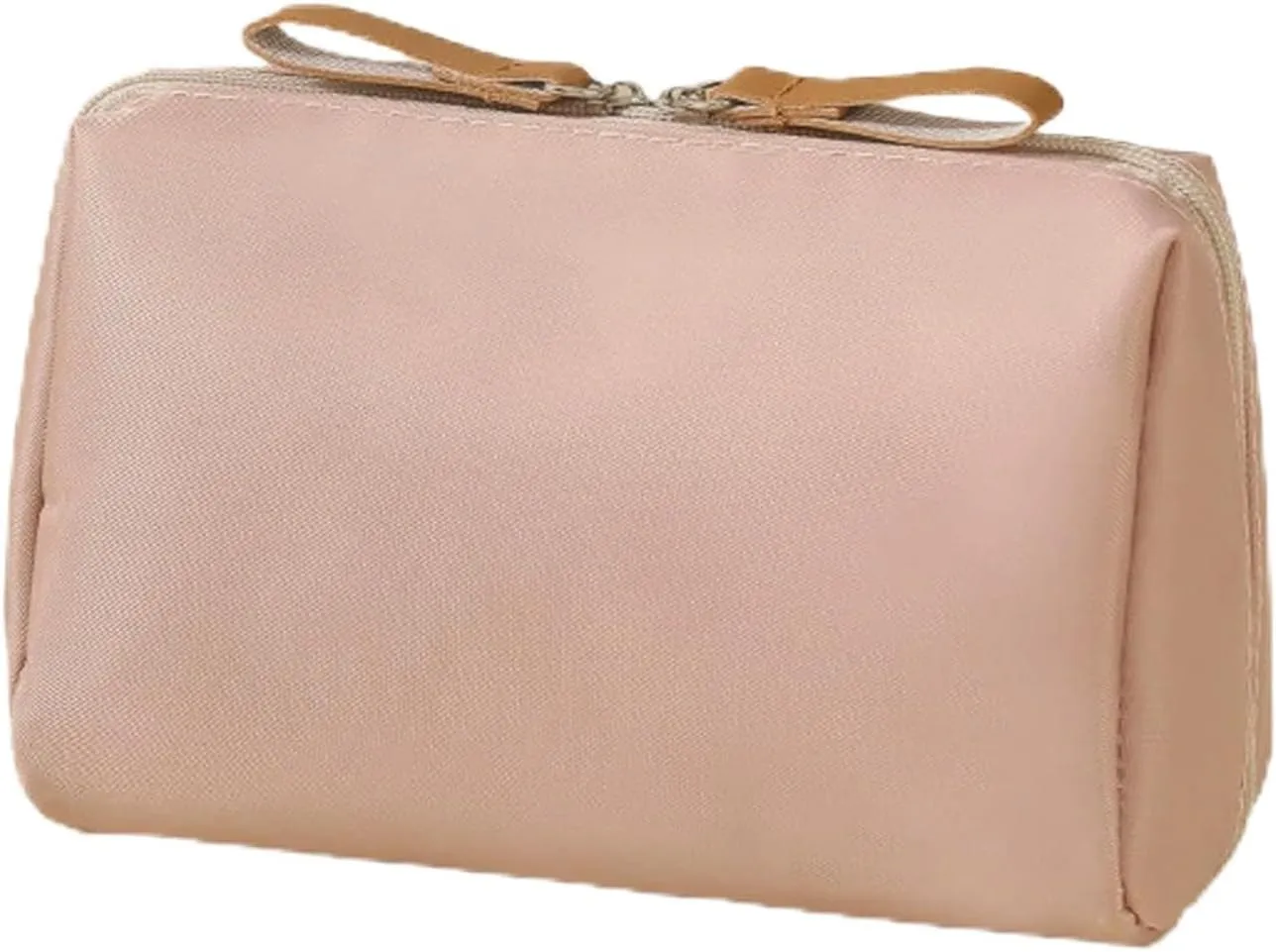 Tidynook Small Makeup Bag  Mini Waterproof Cosmetic Pouch, Portable Travel Organizer for Purse, Lipstick & Toiletry Organizer for Women, (Khaki,L)