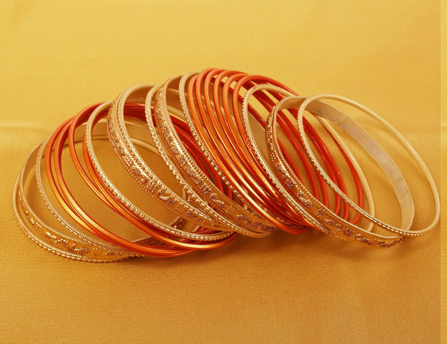 Touchstone "Colorful 2 Dozen Bangle Collection Indian Bollywood Alloy Designer Jewelry Special Large Size Bangle Bracelets Set of 24 in Gold Tone for Women.