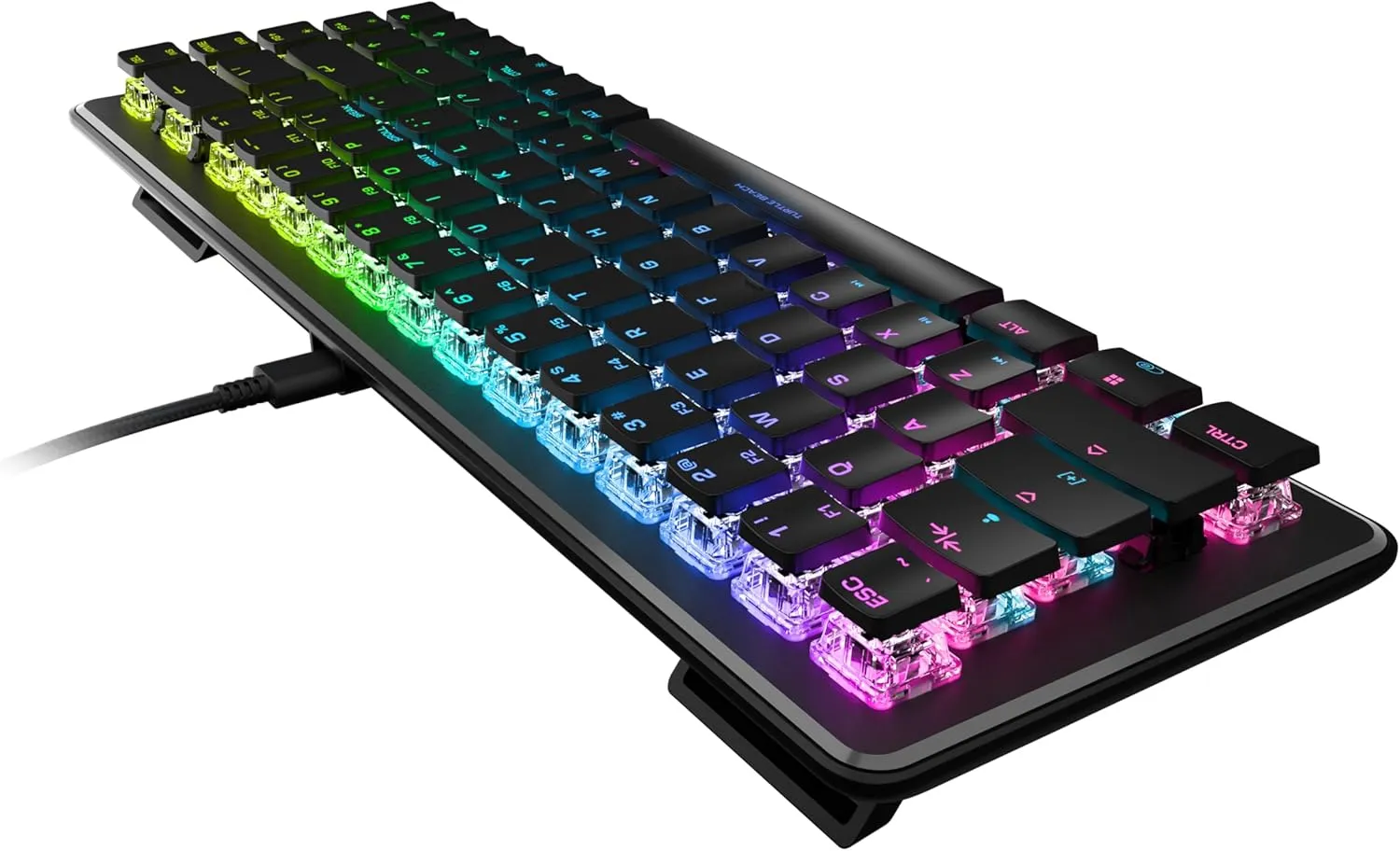 Turtle Beach Vulcan II Mini 65% Optical Gaming Keyboard - Customizable RGB Illumination, Detachable Cable, Button Duplicator, On-Board Profiles, Aluminum Plate, 200M Keystroke Durability - Black