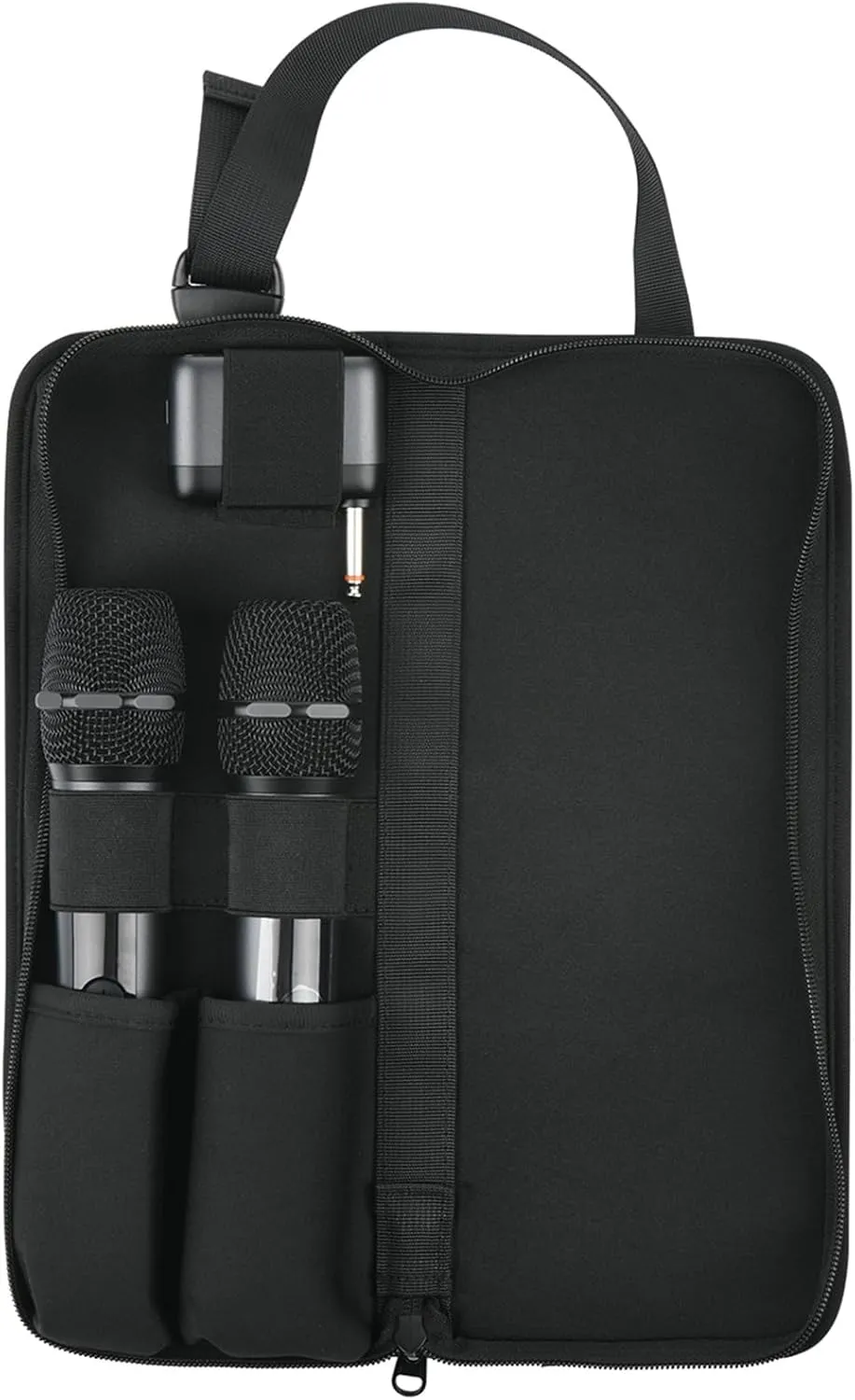TXEsign Dual Wireless Microphone Case Portable Storage Bag, Travel Carrying Case Protective Cover Handle Bag Organizer for JBL Wireless Microphone and Most Wireless Handheld Dual Microphones System