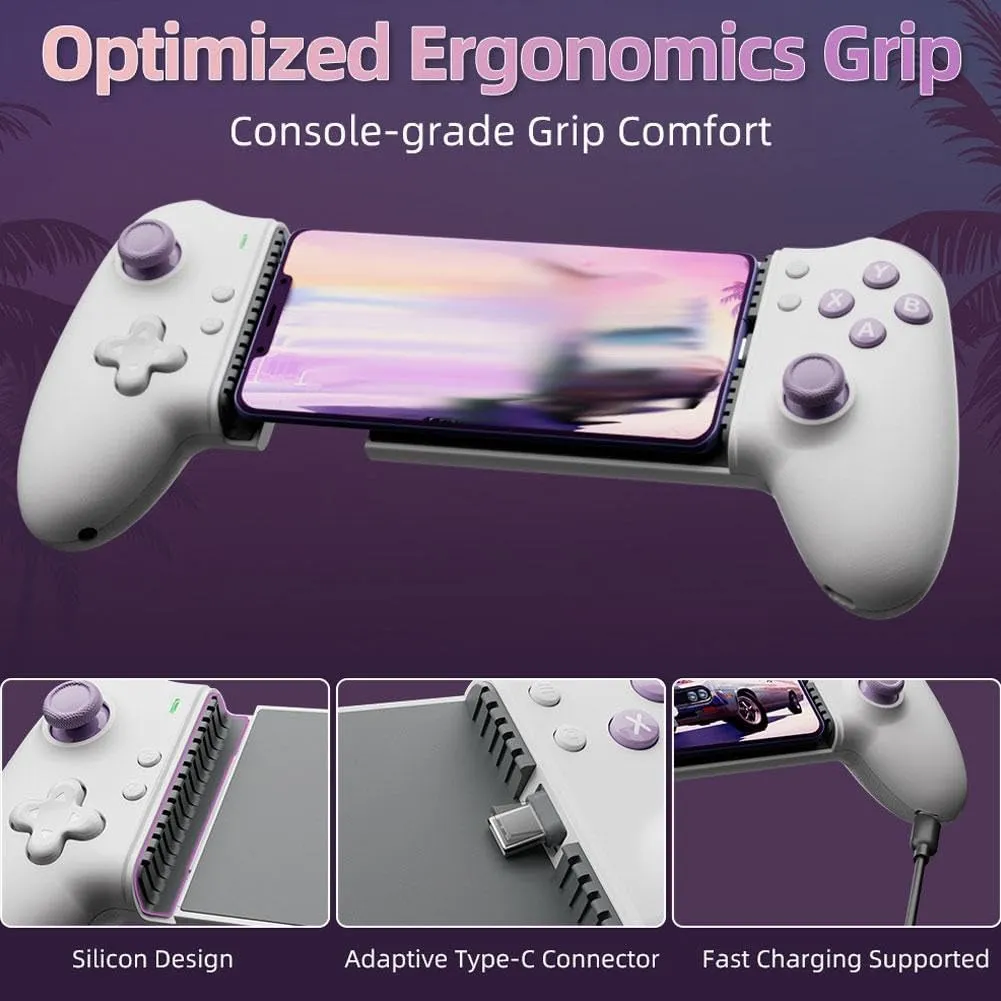 Type-C Mobile Gaming Controller for Android and Phone 15/16 Series (USB-C), Suitable for Cloud Gaming,Dual Hall Joysticks&Ergonomic Design, Phone Controller