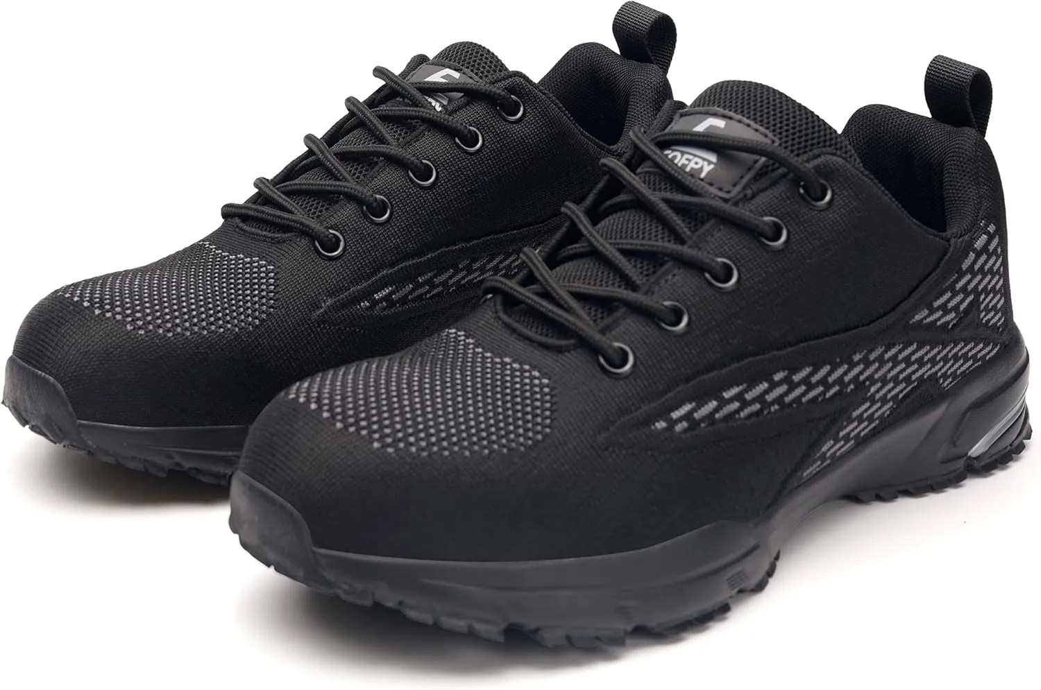 Unisex Adults Work Shoes - Black - All Seasons - Industrial & Construction - Lace-Up - Mesh - Moderate Cushioning - Hiking - Adults (Men & Women) Outdoor Enthusiasts & Athletes
