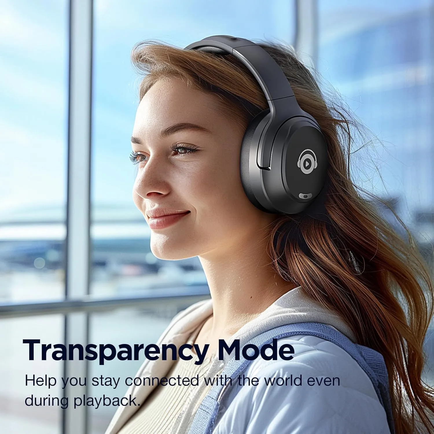 Upgrade ProLevel Hybrid Active Noise Cancelling Headphones with HD Sound, Wireless Bluetooth Headphones Over The Ear Unequaled Comfort, Vivid Deep Bass, for Home Office Travel Birthday Gift