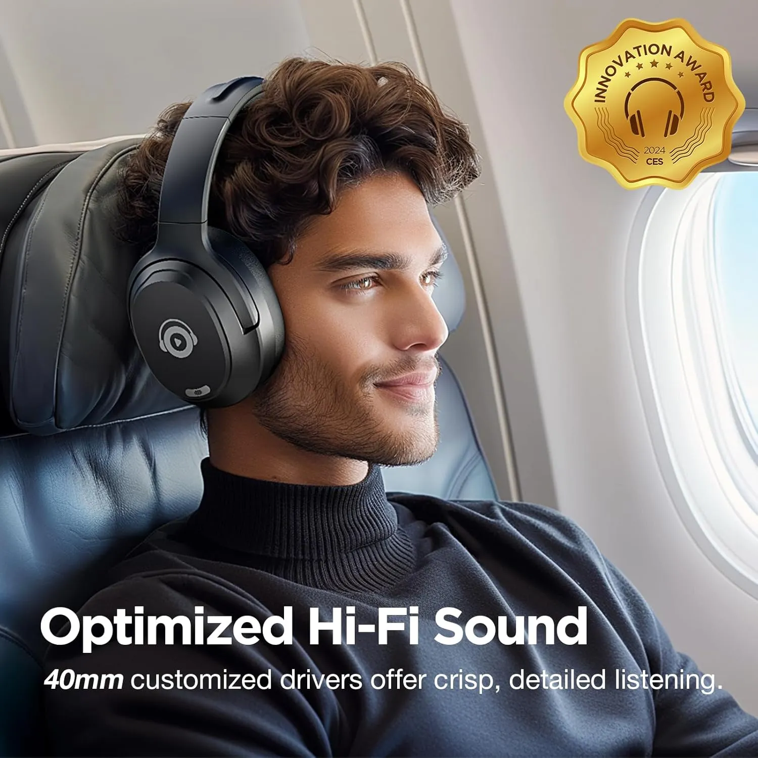 Upgrade ProLevel Hybrid Active Noise Cancelling Headphones with HD Sound, Wireless Bluetooth Headphones Over The Ear Unequaled Comfort, Vivid Deep Bass, for Home Office Travel Birthday Gift