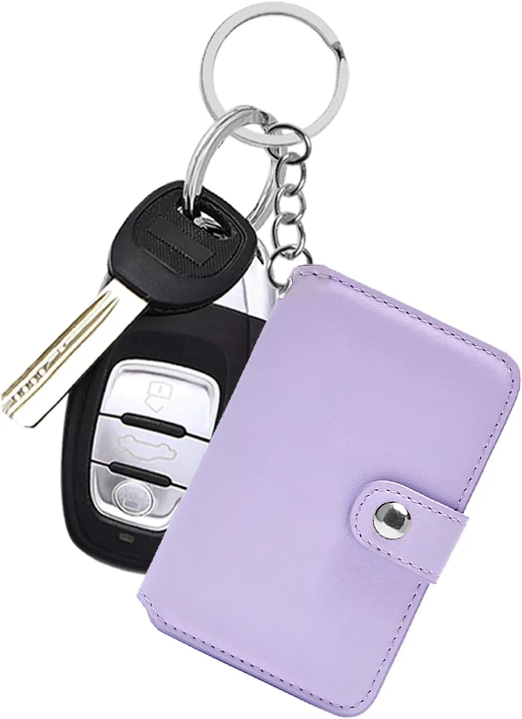 Wallet Women Small, Minimalist Wallet for Men, Keychain Wallet with ID Card Holder(Lavender)