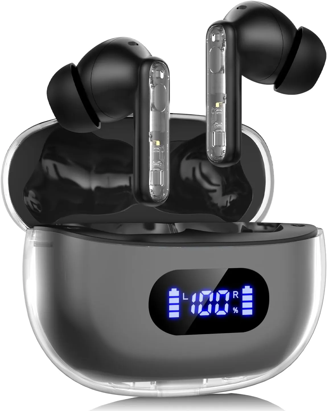 Wireless Earbuds, Bluetooth Earbud & in-Ear Headphones Deep Bass Clear Call, IPX7 Waterproof Ear Buds Wireless Earphones, 30Hrs Playtime Compatible with Phone Android for Workouts