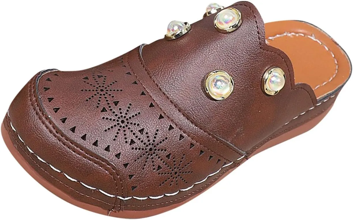Women Arch Support Slides Closed Toe Cute Mules Women Slip On Summer Mule High Heels Slipper Dressy Orthopedic Sandale