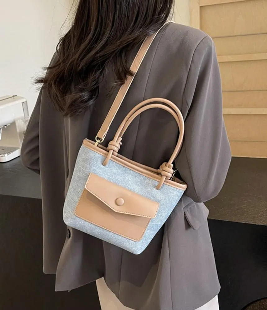 Women PU Leather Tote Bag Bucket Purse Fashion Shoulder Crossbody Bag Large Hobo Handbag