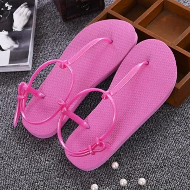 Women Sandals T Stripe Flat Sandals female Gladiator Sandals