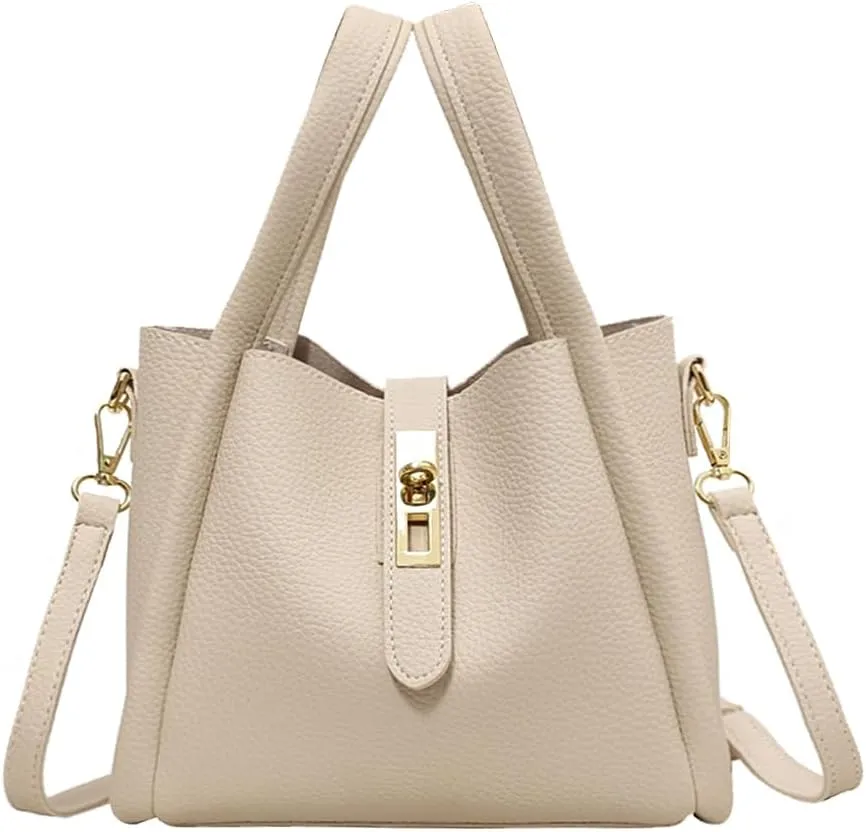 Women Trendy Bucket Bag Vintage Elegant Crossbody Bag Vegan Leather Tote Bag Hobo Shoulder Handbags Cluth Purse