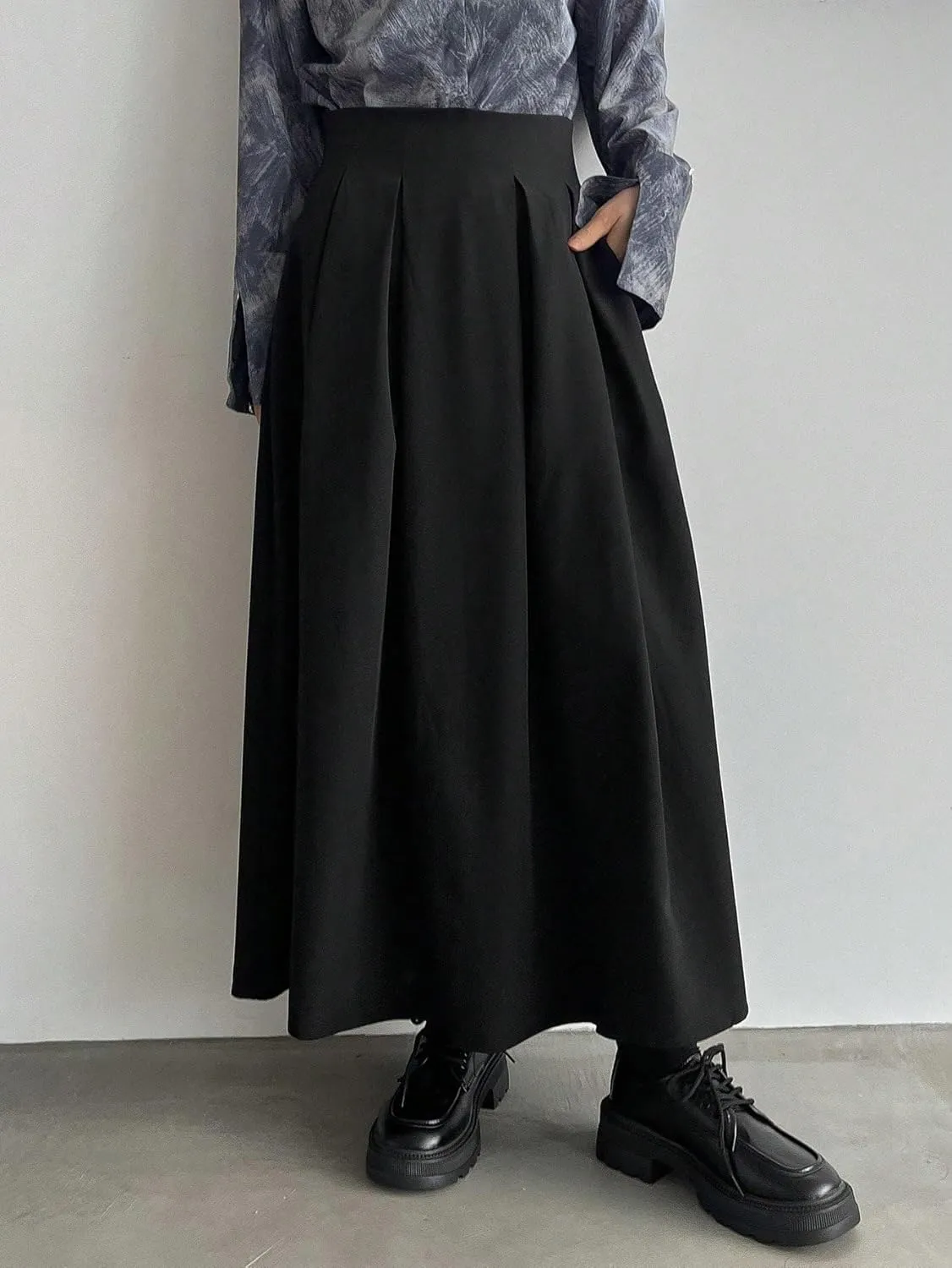 Women's 2024 Midi Long Skirt Fold Pleated Skirt
