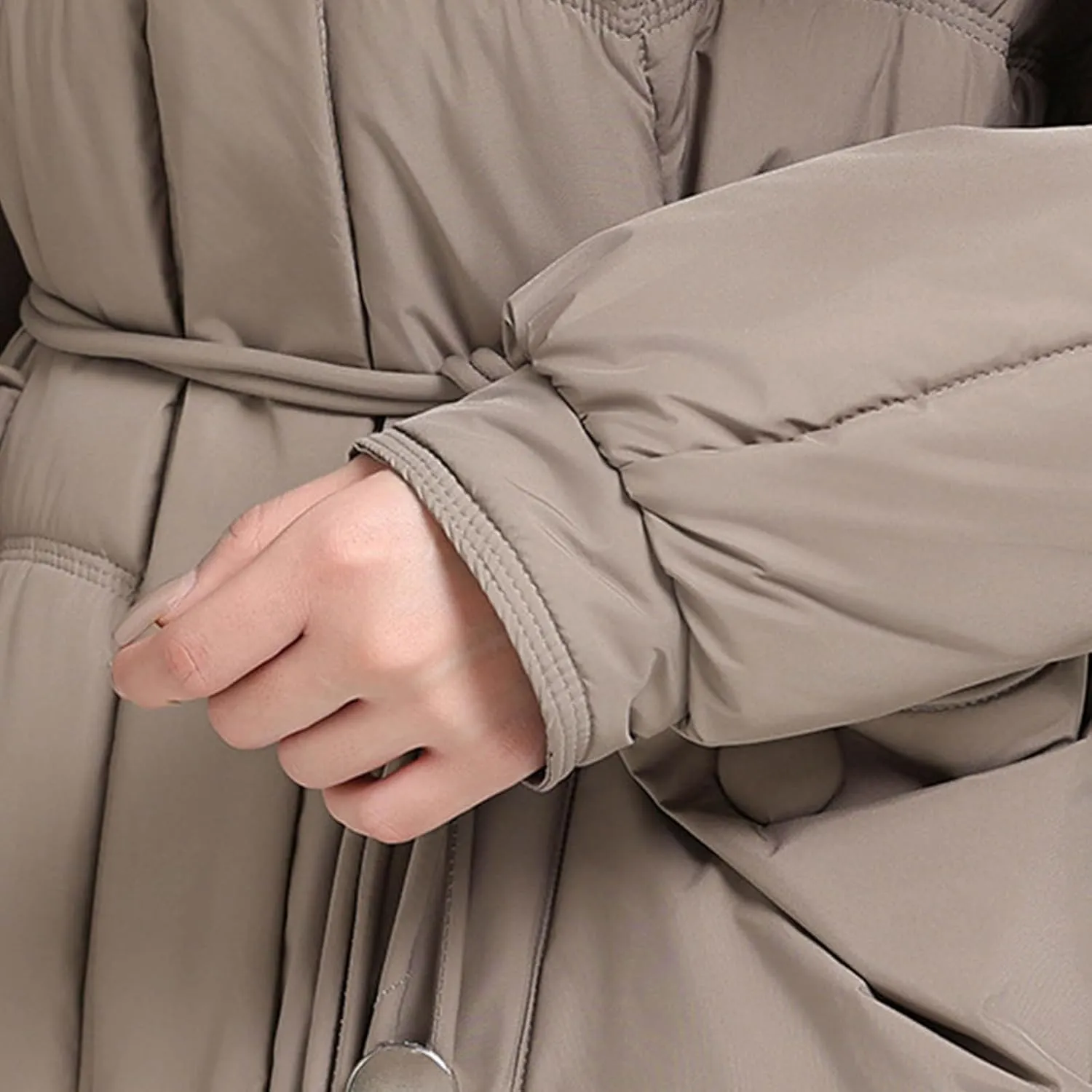 Womens Long Winter Down Puffer Jackets Heavyweight Thicken Quilted Trench Coat Windproof Padded Military Parka Jacket
