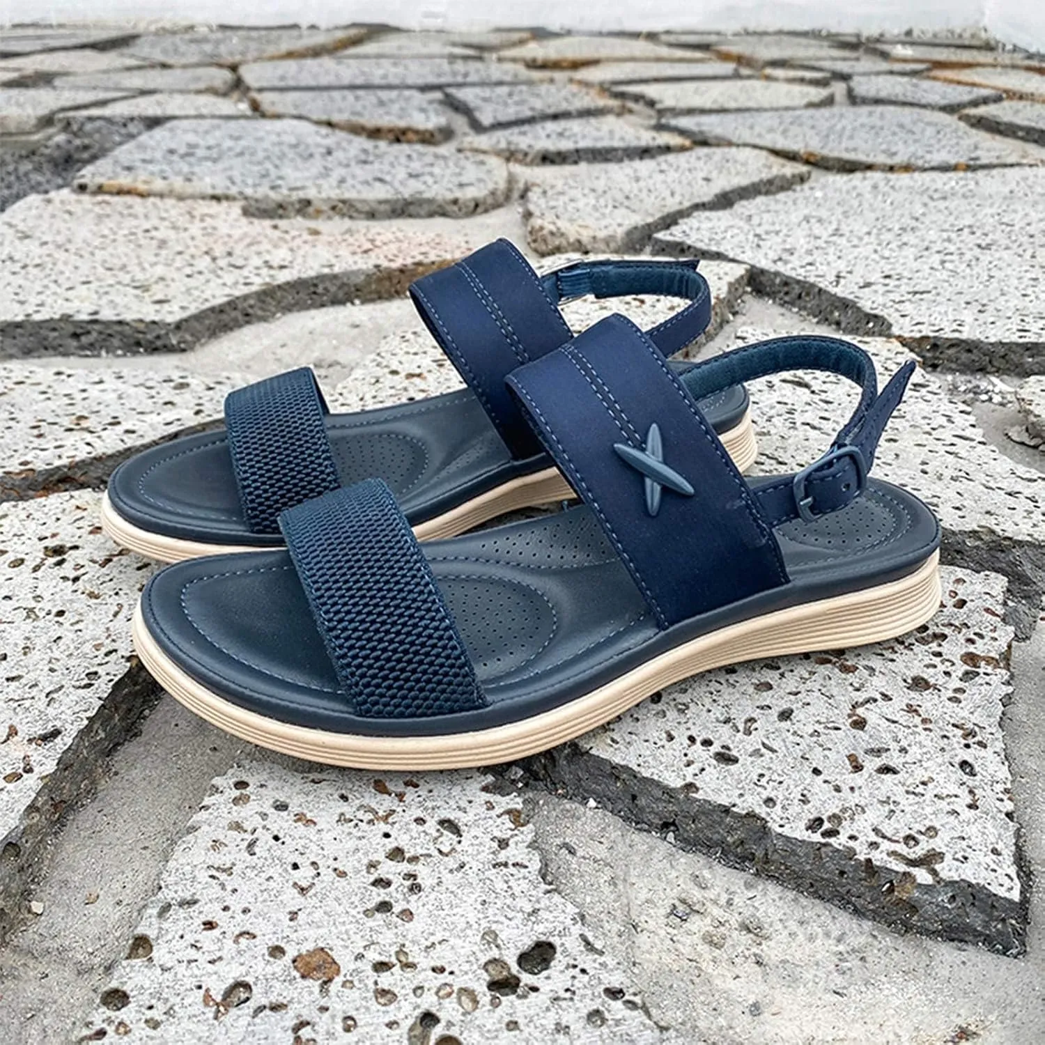 Women's Sandals Arch Support Sandals Summer Beach Sandals Travel Elastic Ankle Strap Sandal Bohemia Shoes