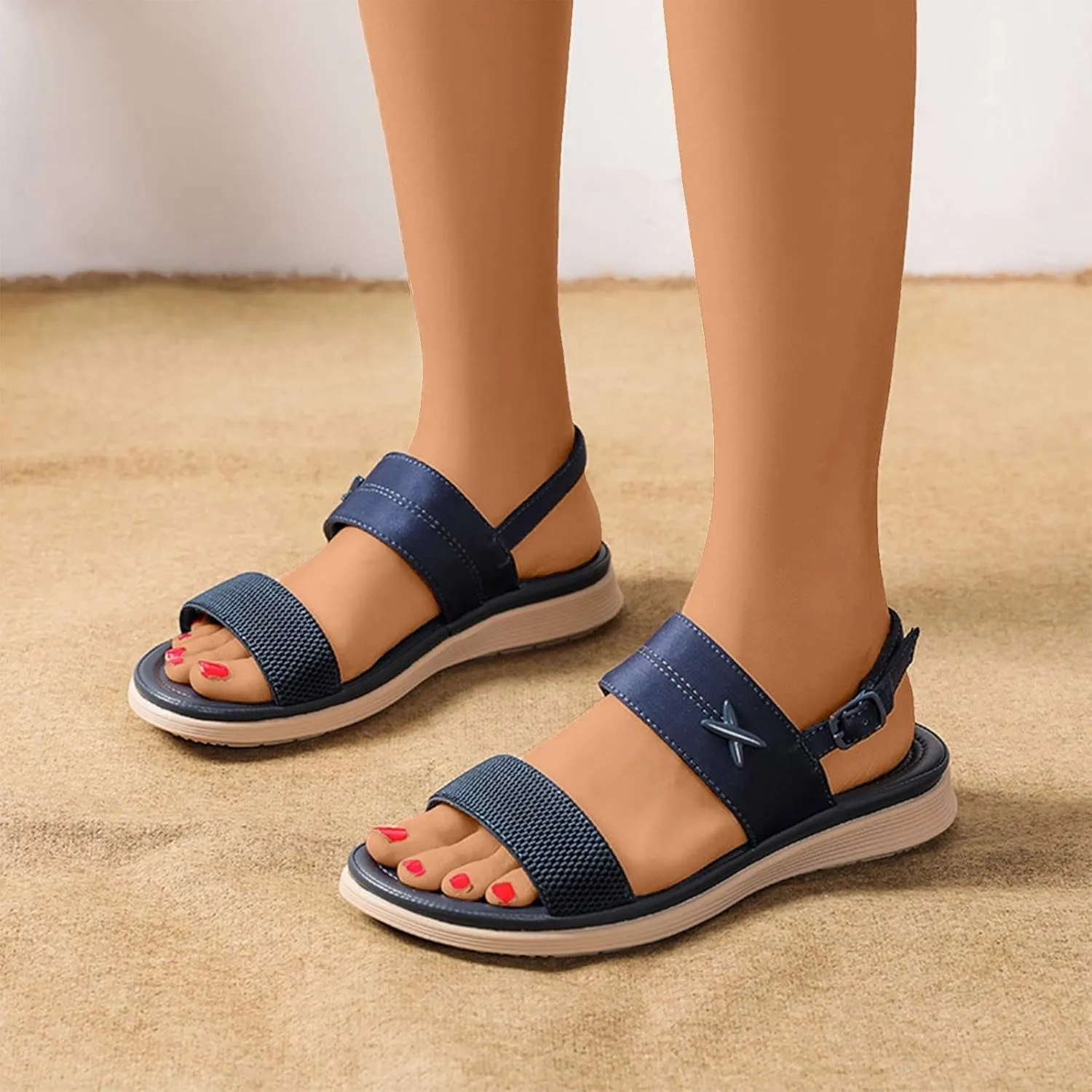 Women's Sandals Arch Support Sandals Summer Beach Sandals Travel Elastic Ankle Strap Sandal Bohemia Shoes