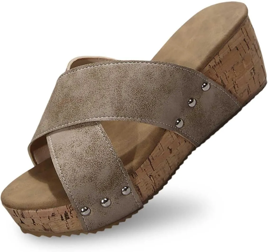 Women's Sandals Dressy Beach Flip Flops Sandals Fashion Summer Thong Sandals Arch Support Platform Wedge Sandal