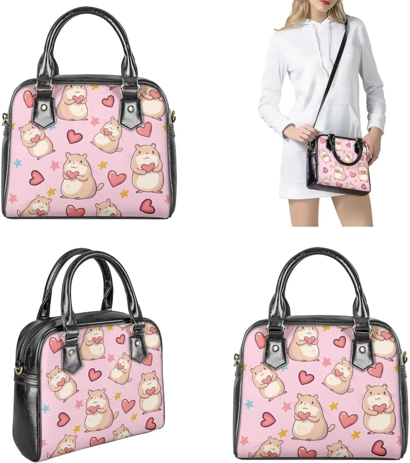 Women's Tote Bag Cross Body Purse and Matching Wallet 3 Piece Handbags Set PU Leather Hobo Bags for Women