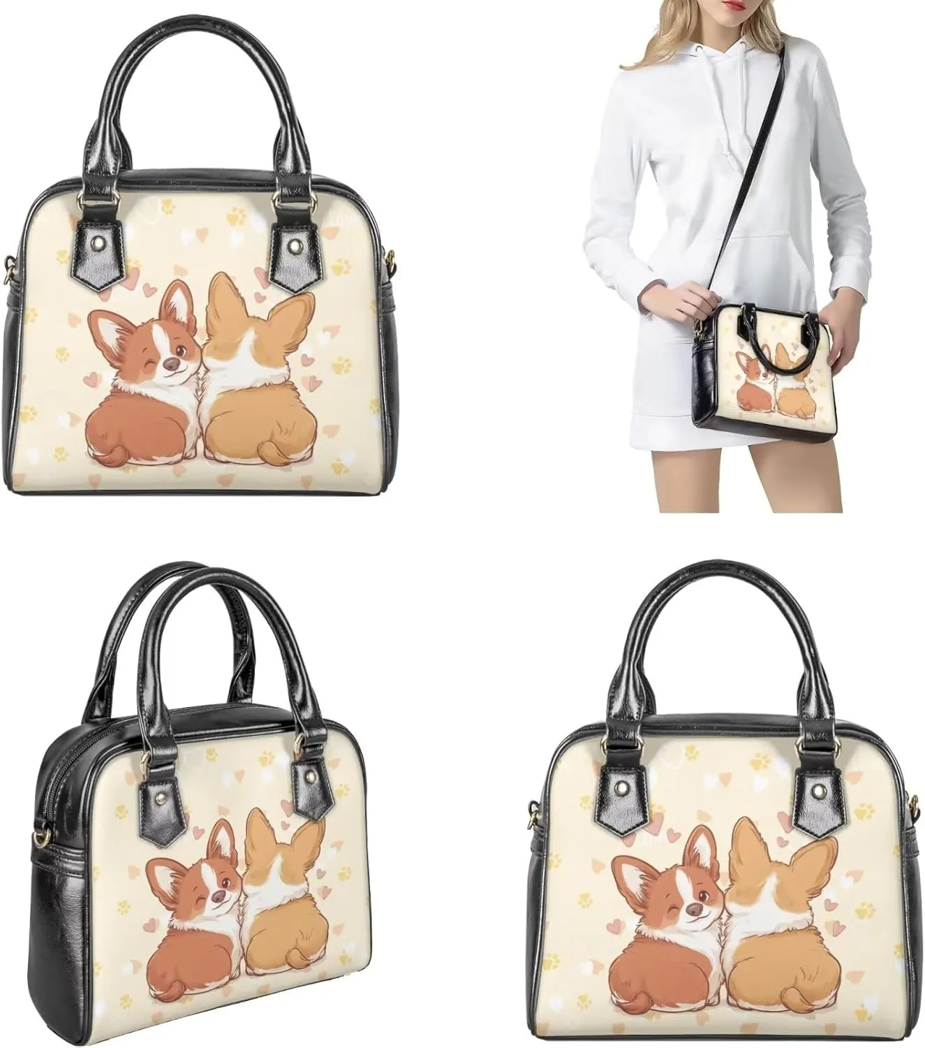 Women's Tote Bag Cross Body Purse and Matching Wallet 3 Piece Handbags Set PU Leather Hobo Bags for Women