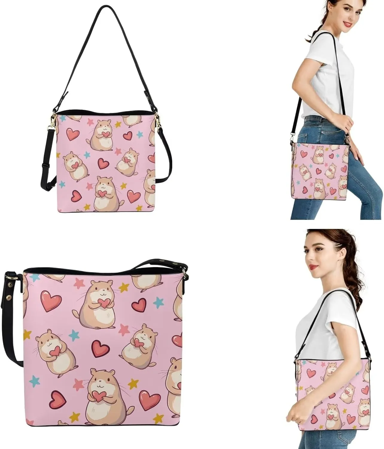 Women's Tote Bag Cross Body Purse and Matching Wallet 3 Piece Handbags Set PU Leather Hobo Bags for Women