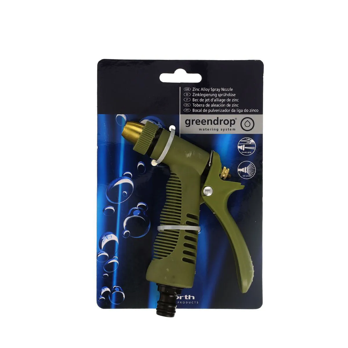 WORTH Garden Adjustable Zinc Spray Pistol Nozzle