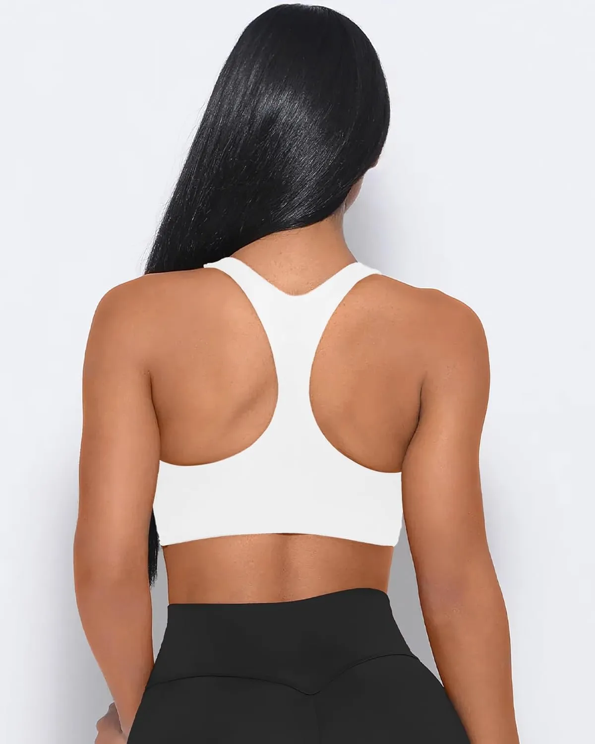 XUNYU Padded Sports Bras for Women Racer Back Workout Tank Tops with Built in Bras Longline Yoga Crop top Supportive