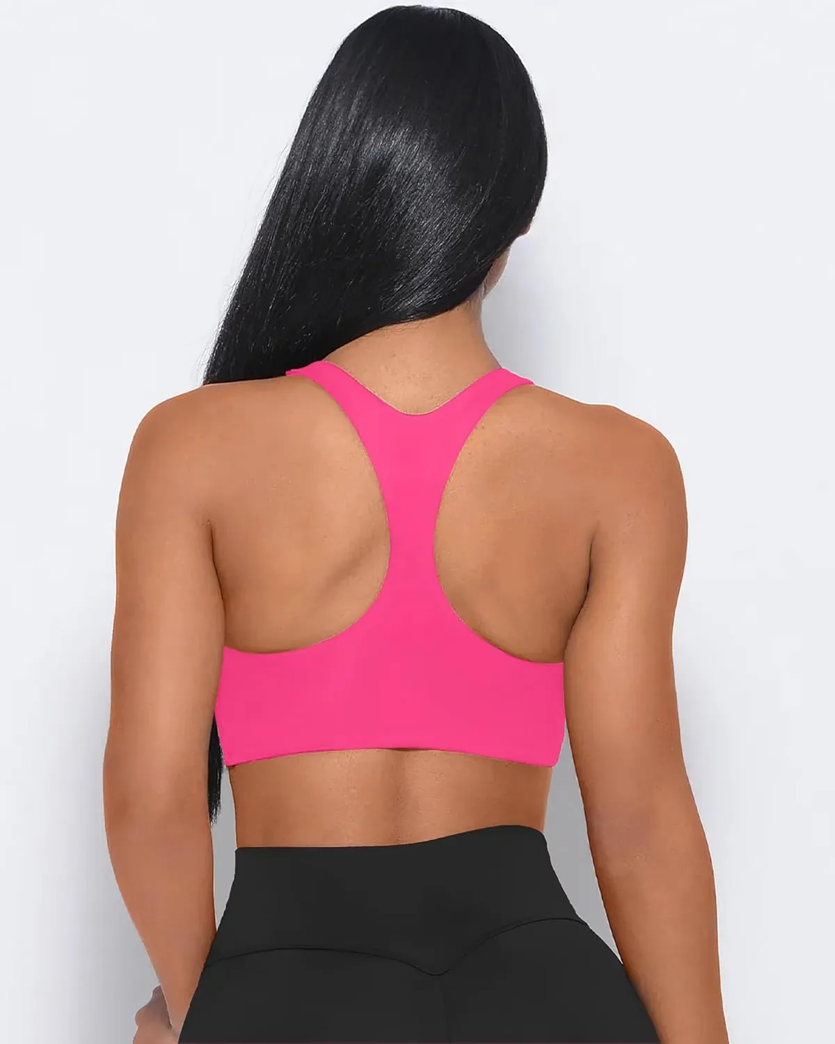 XUNYU Padded Sports Bras for Women Racer Back Workout Tank Tops with Built in Bras Longline Yoga Crop top Supportive