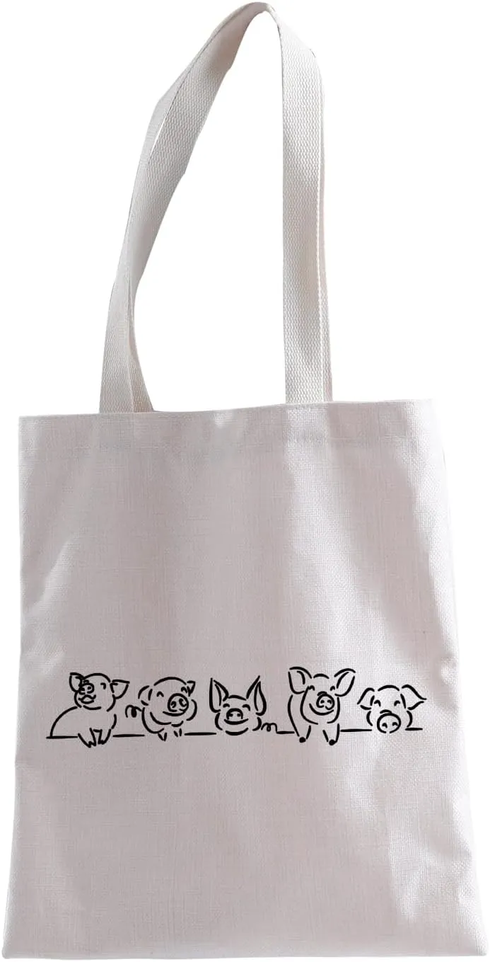 XYANFA Cute Pigs Makeup Bag Pig Lover Gift Animal Lover Zipper Pouch Gift for Pig Farmer Pig Gifts for Women (Pigs tote Bag)