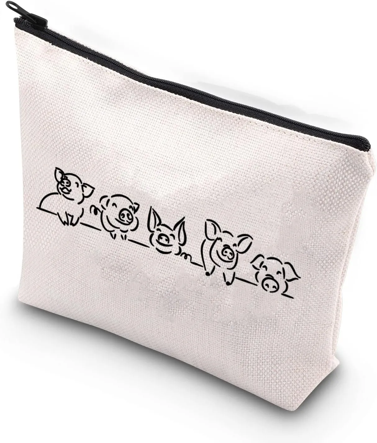 XYANFA Cute Pigs Makeup Bag - Pig Lover Gift - Animal Lover Zipper Pouch - Gift for Pig Farmer - Women (Pigs Makeup Bag)