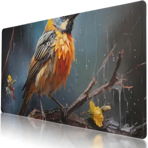 Yellowhammer Themed Large Gaming Mouse Pad 35.5 x 16 Inch, Waterproof, Stitched Edges, Perfect for Esports and Office