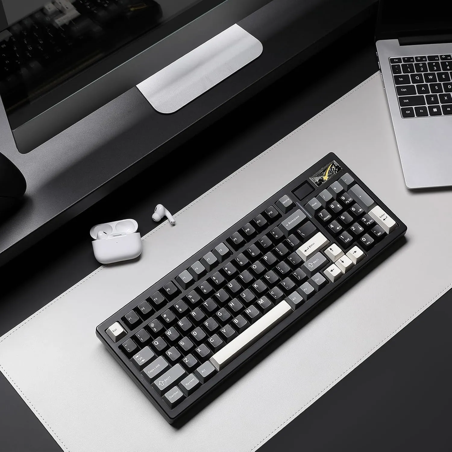 YUNZII IF99 Wireless Mechanical Gaming Keyboard with Smart LCD Display, QMK/VIA Programmable BT/2.4G/USB-C Gasket Mounted Hot Swap RGB 96% Layout for Mac/Win (Black, Gateron Zero Switch)